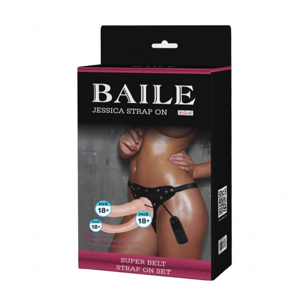 BAILE - Jessica Dual-Dildo Vibrators Strap-On (L:18cm - D:3.9cm) BAILE - Jessica Dual-Dildo Vibrators Strap-On (L:18cm - D:3.9cm)